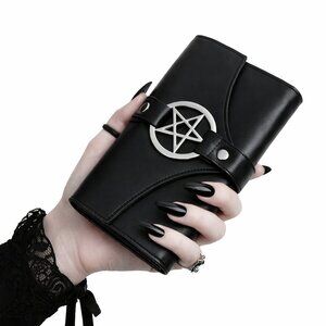 Killstar World's End XXL Wallet Black Vegan Leather Pentagram Gothic NWOT